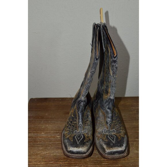 Corral Teen Girls Distessed Cross & Wing Cowboy Boots Youth Size 4.5 Women's 6.5 - Picture 7 of 13